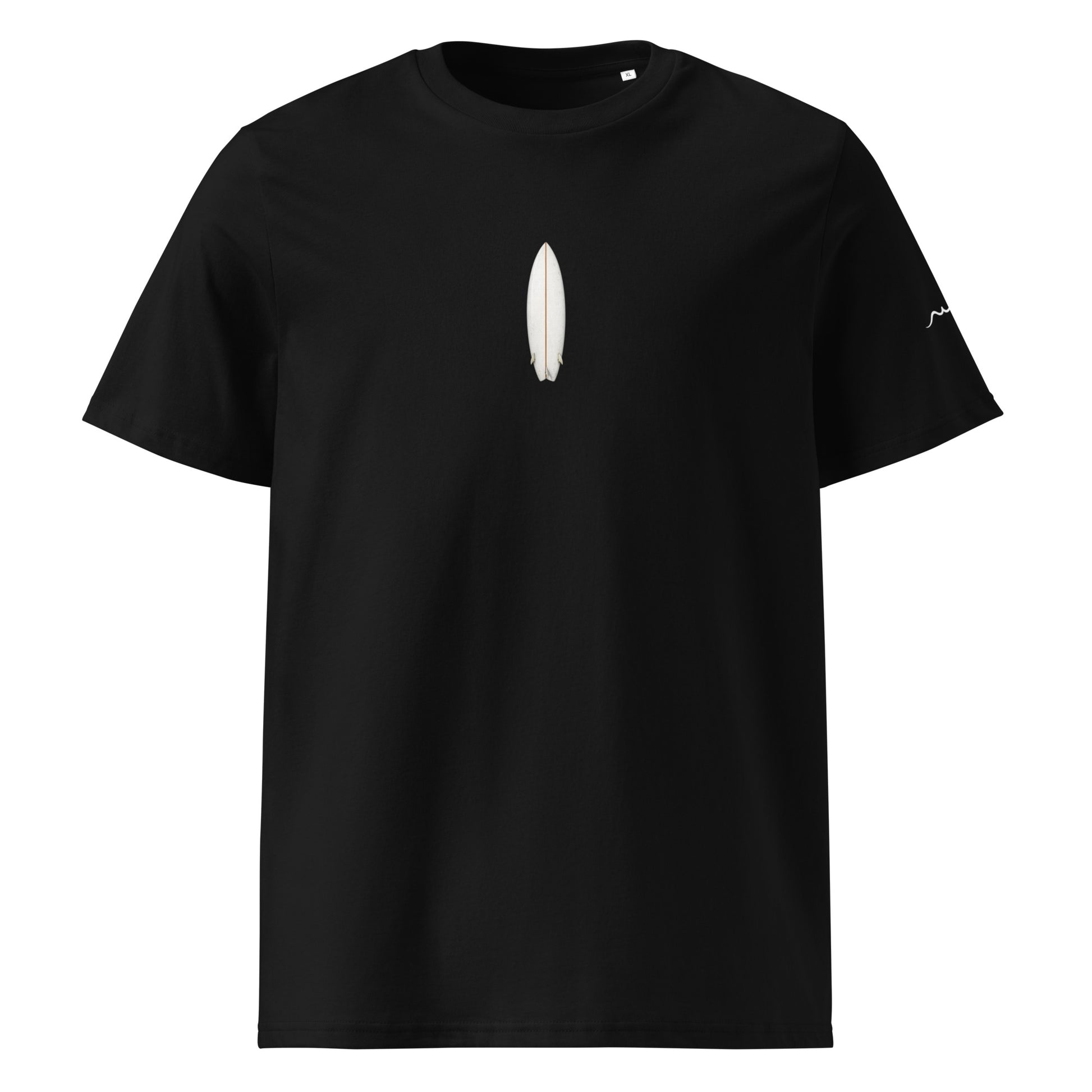 t-shirt premium coton bio femme homme surf fishtail face coloris noir
