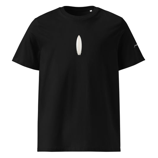 t-shirt premium coton bio femme homme surf fishtail face coloris noir