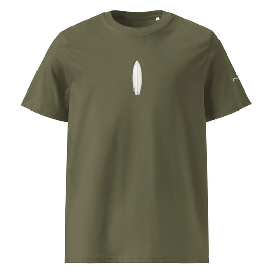 t-shirt premium coton bio femme homme surf fishtail face coloris vert kaki