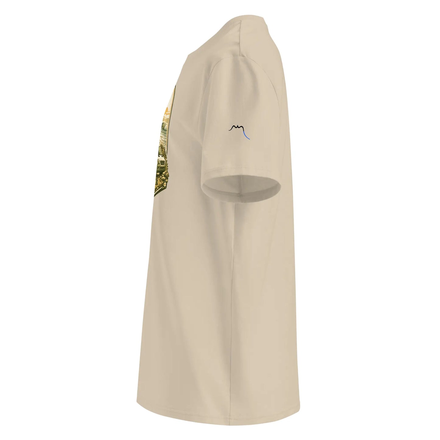 t-shirt premium coton bio femme homme vanlife côté coloris beige