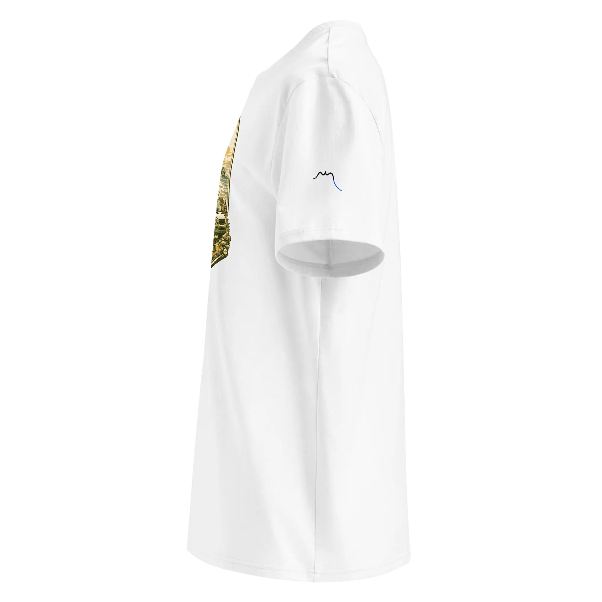 t-shirt premium coton bio femme homme vanlife côté coloris blanc