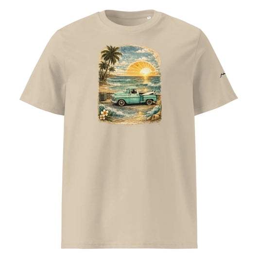 t-shirt premium coton bio femme homme vintage pickup face coloris beige