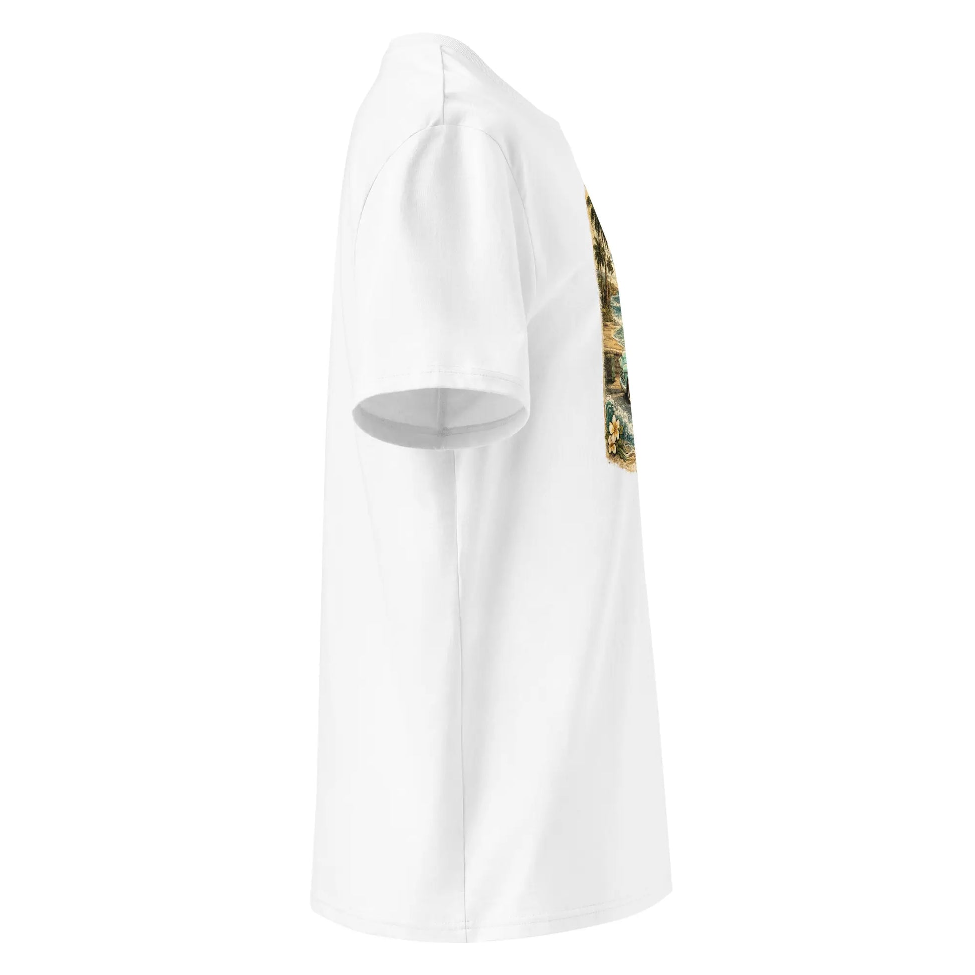 t-shirt premium coton bio femme homme vintage pickup côté coloris blanc