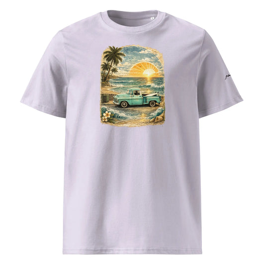 t-shirt premium coton bio femme homme vintage pickup face coloris mauve clair