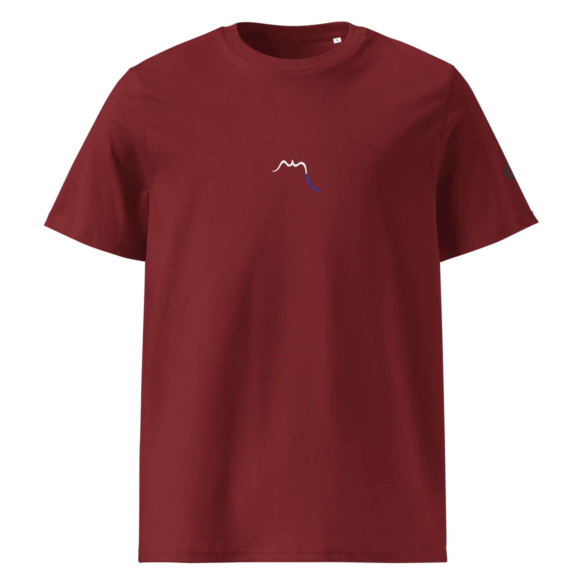 t-shirt premium coton bio femme homme zk face coloris rouge bordeaux