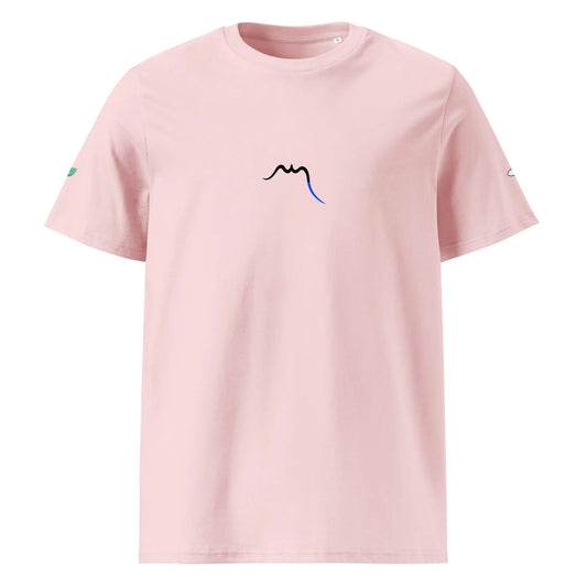 vue de face du t-shirt premium en coton bio hodeia coloris rose pâle