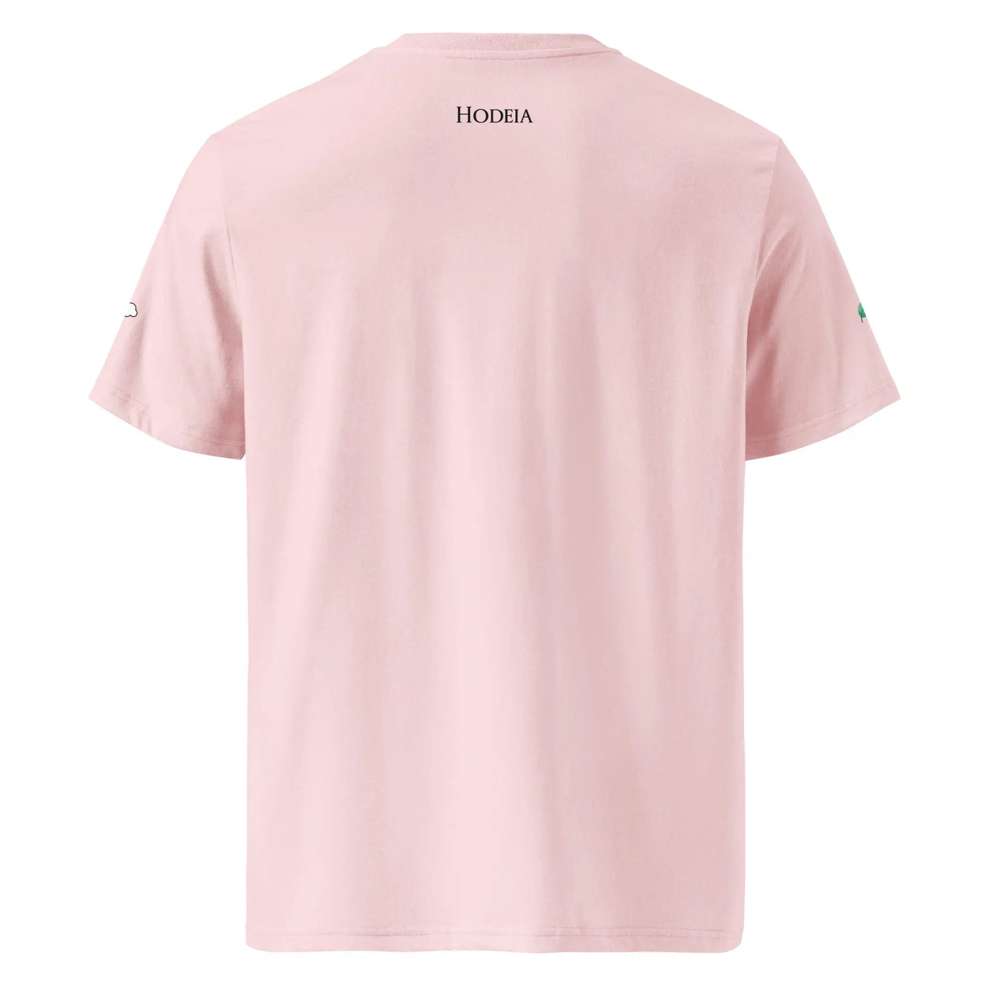 vue de dos du t-shirt premium en coton bio hodeia coloris rose pâle