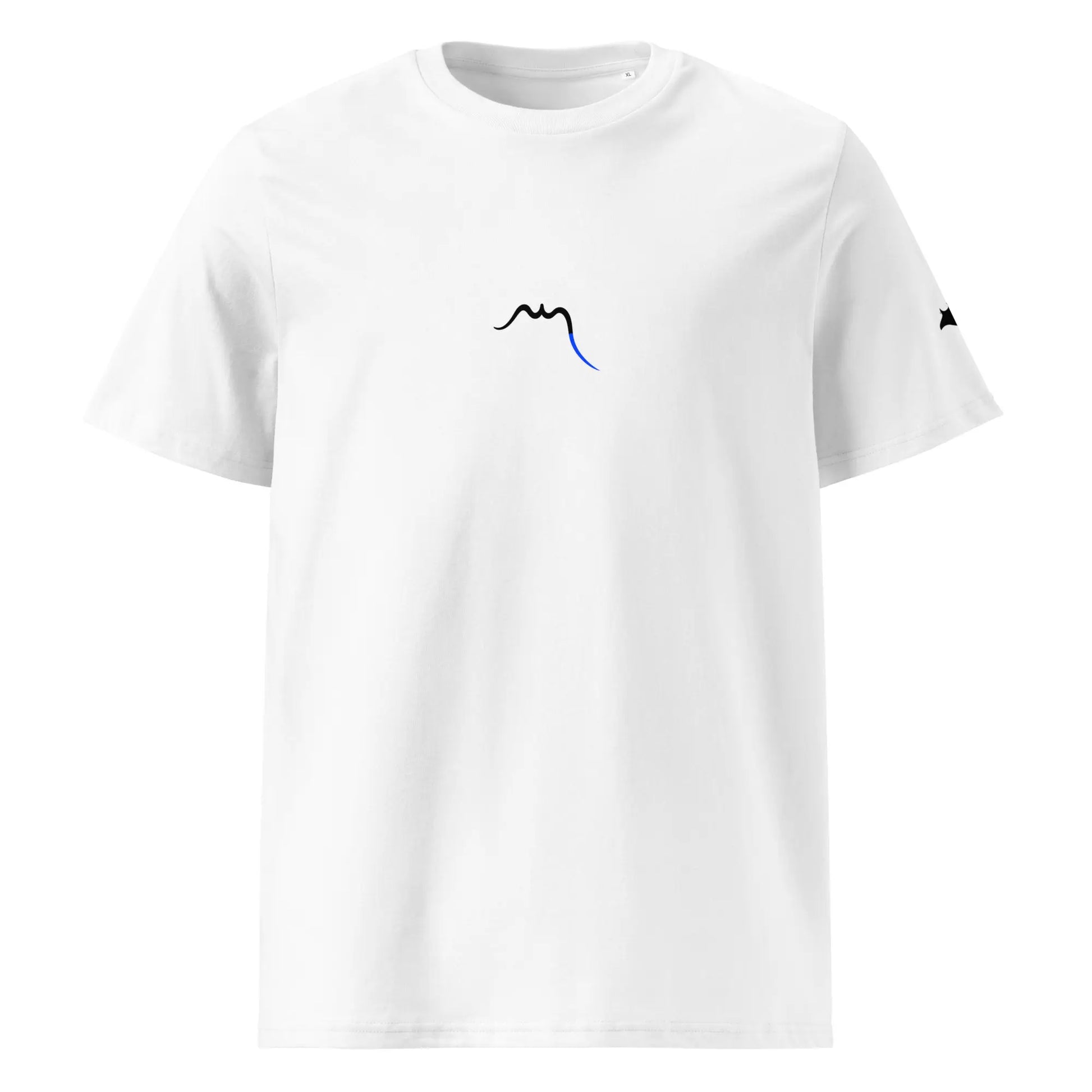 vue de face du t-shirt premium en coton bio manta coloris blanc