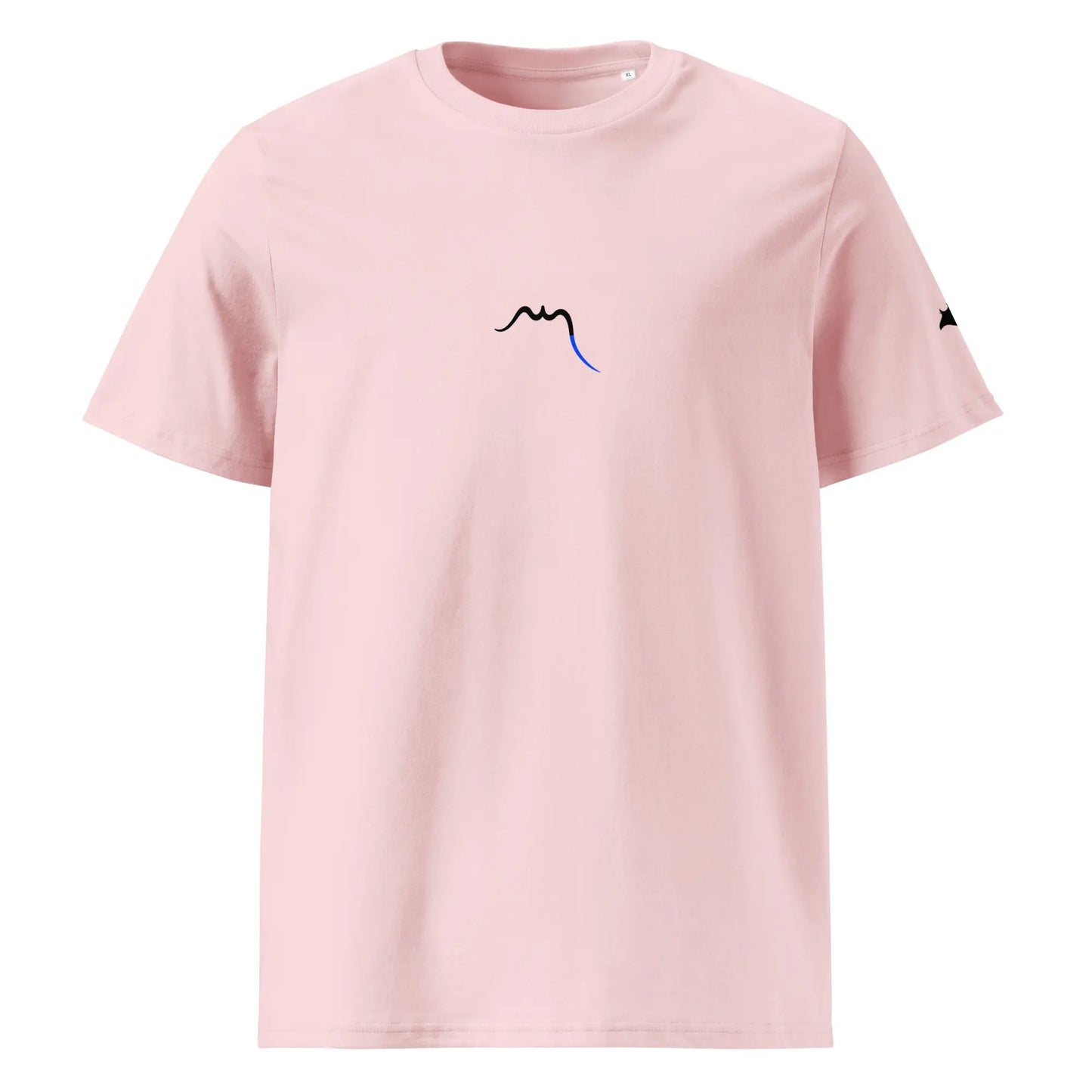 vue de face du t-shirt premium en coton bio manta coloris rose pâle