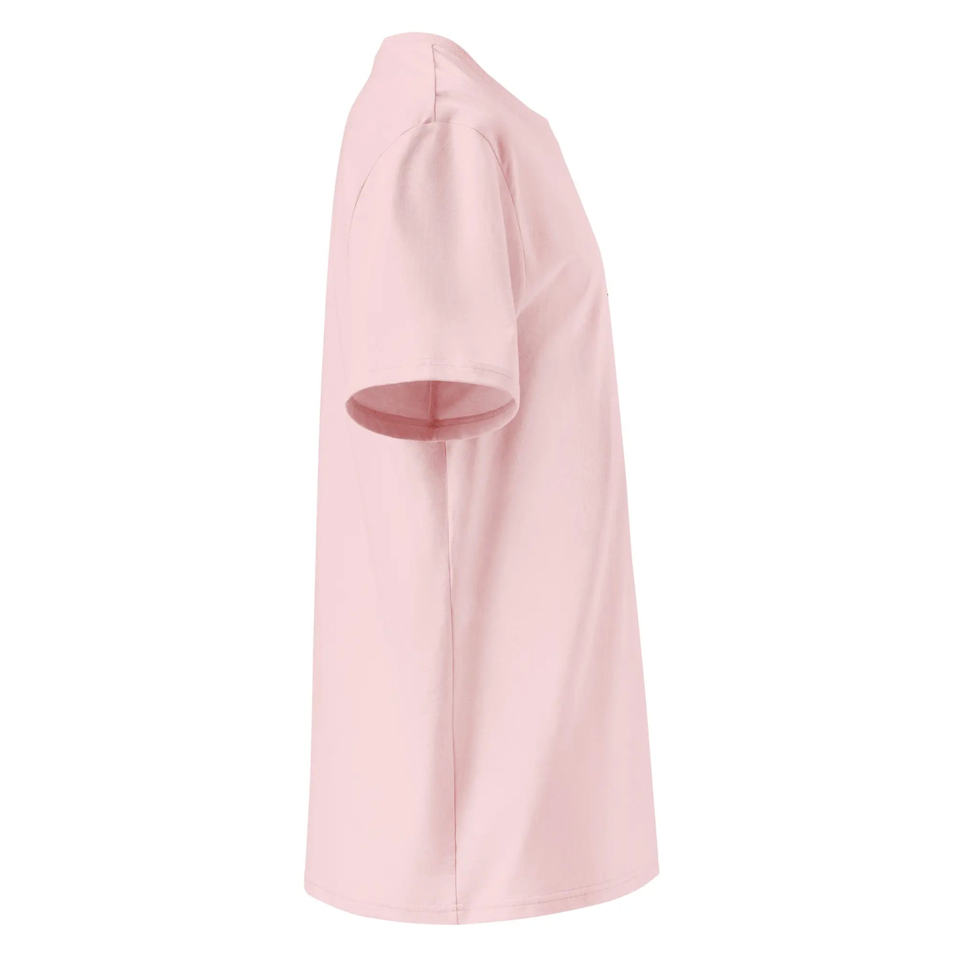 vue côté droit du t-shirt premium en coton bio manta coloris rose pâle