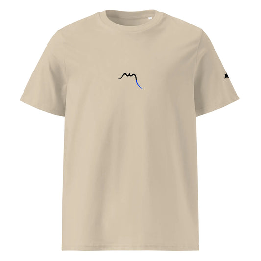 vue de face du t-shirt premium en coton bio manta coloris beige clair