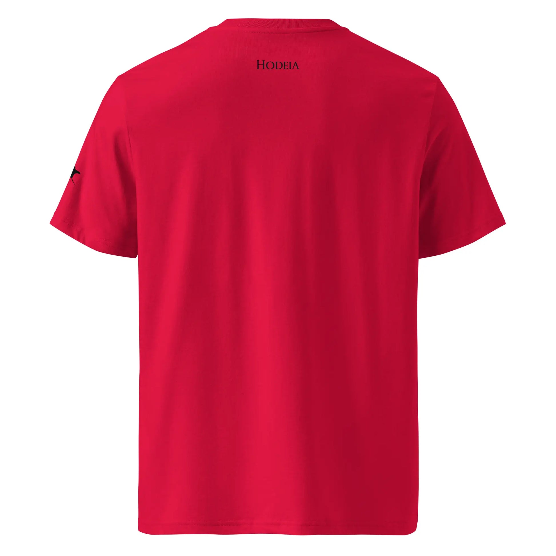 vue de dos du t-shirt premium en coton bio manta coloris rouge
