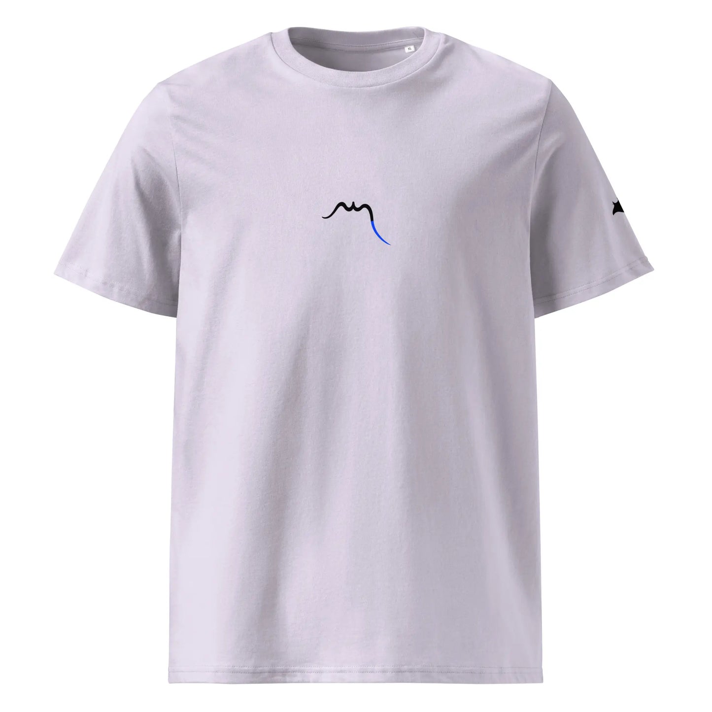 vue de face du t-shirt premium en coton bio manta coloris mauve clair