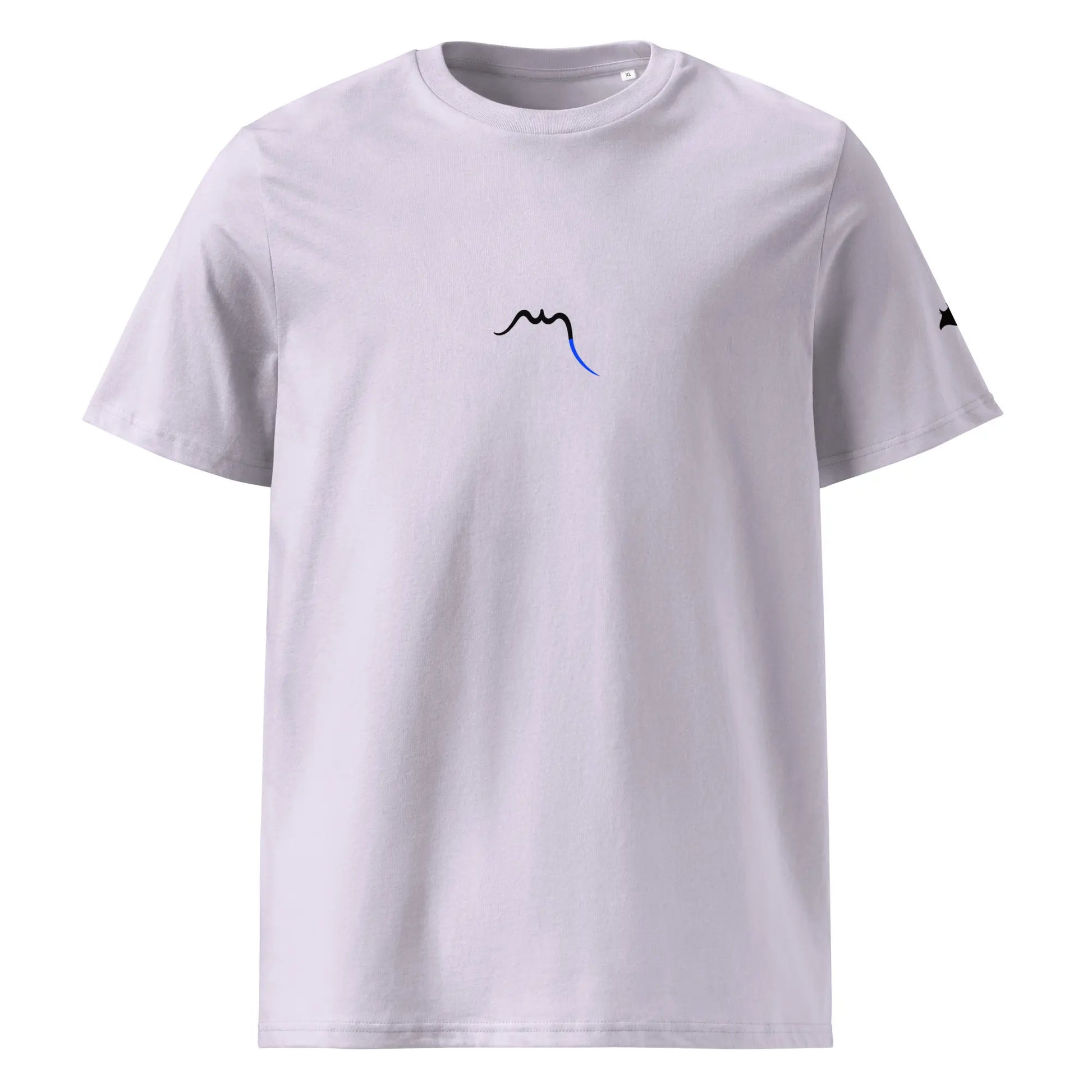 vue de face du t-shirt premium en coton bio manta coloris mauve clair