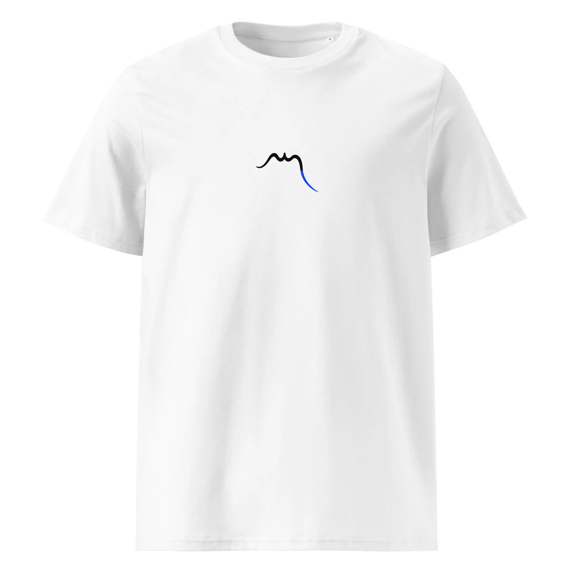vue de face du t-shirt premium en coton bio zéro coloris blanc