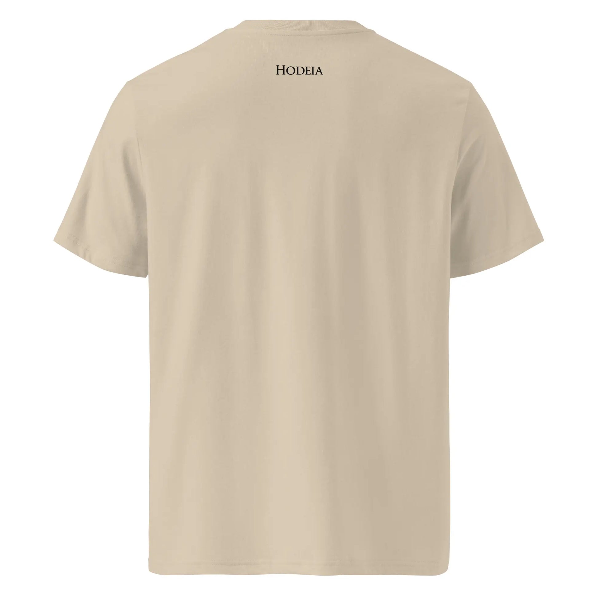 vue de dos du t-shirt premium en coton bio zéro coloris beige clair