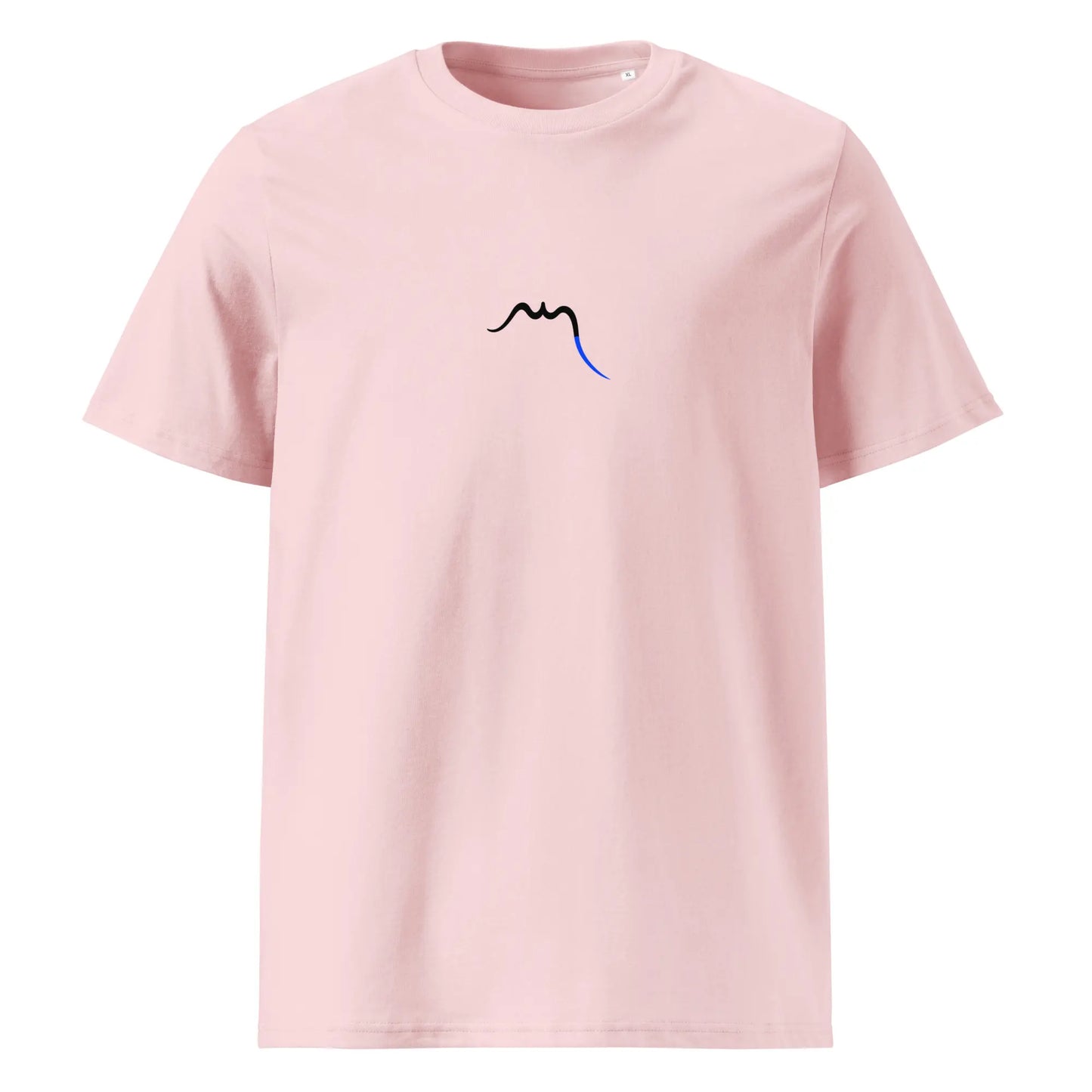 vue de face du t-shirt premium en coton bio zéro coloris rose pâle 