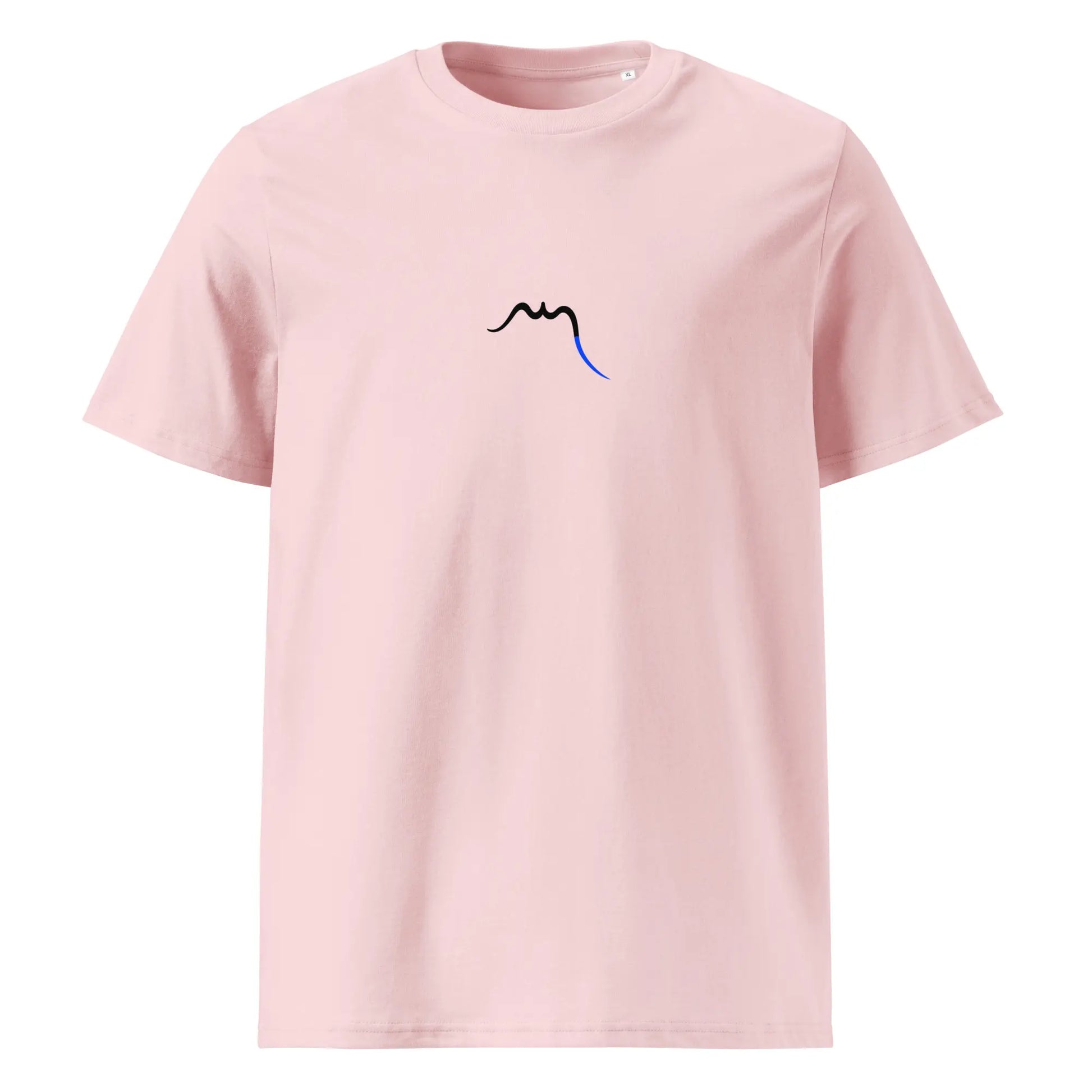 vue de face du t-shirt premium en coton bio zéro coloris rose pâle 