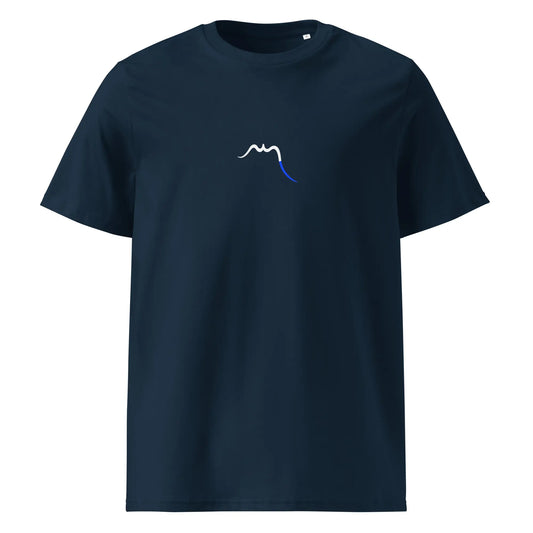 vue de face du t-shirt premium en coton bio zéro coloris bleu marine