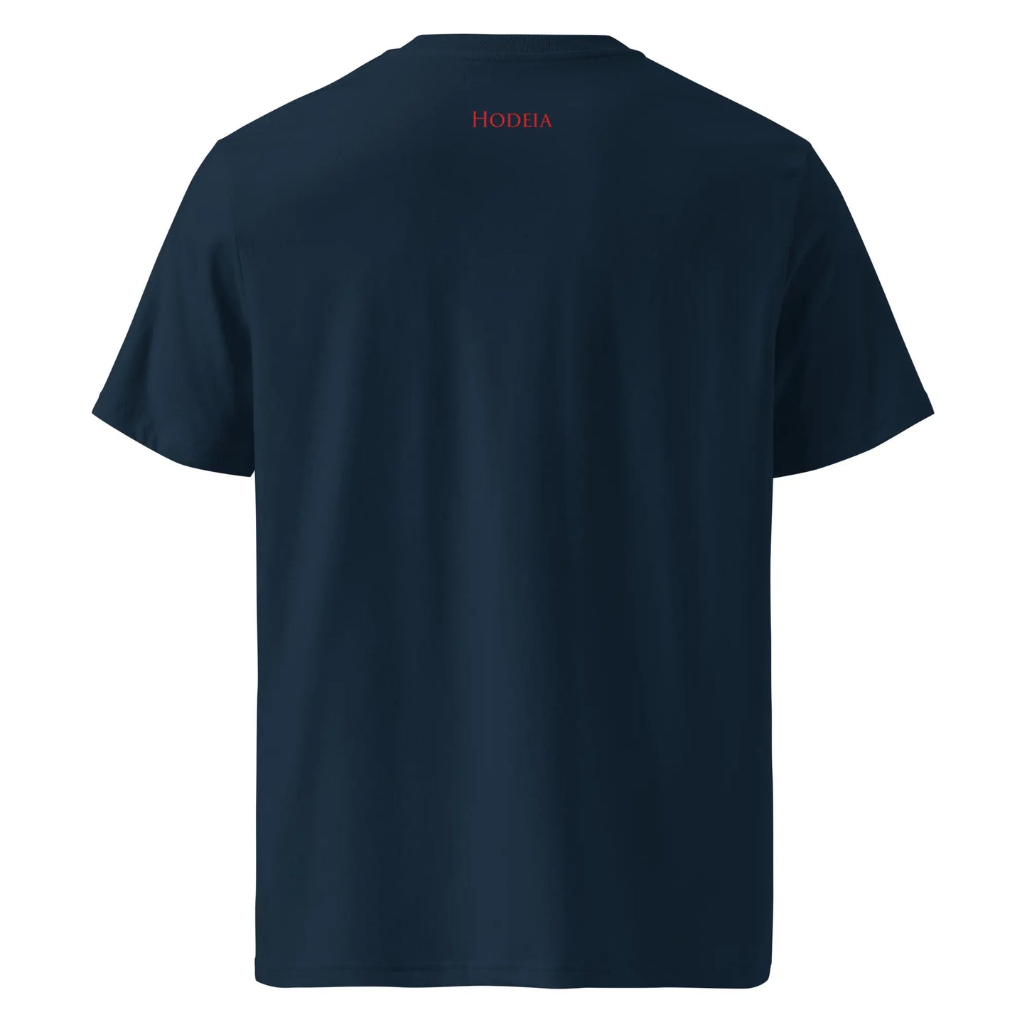 vue de dos du t-shirt premium en coton bio zéro coloris bleu marine