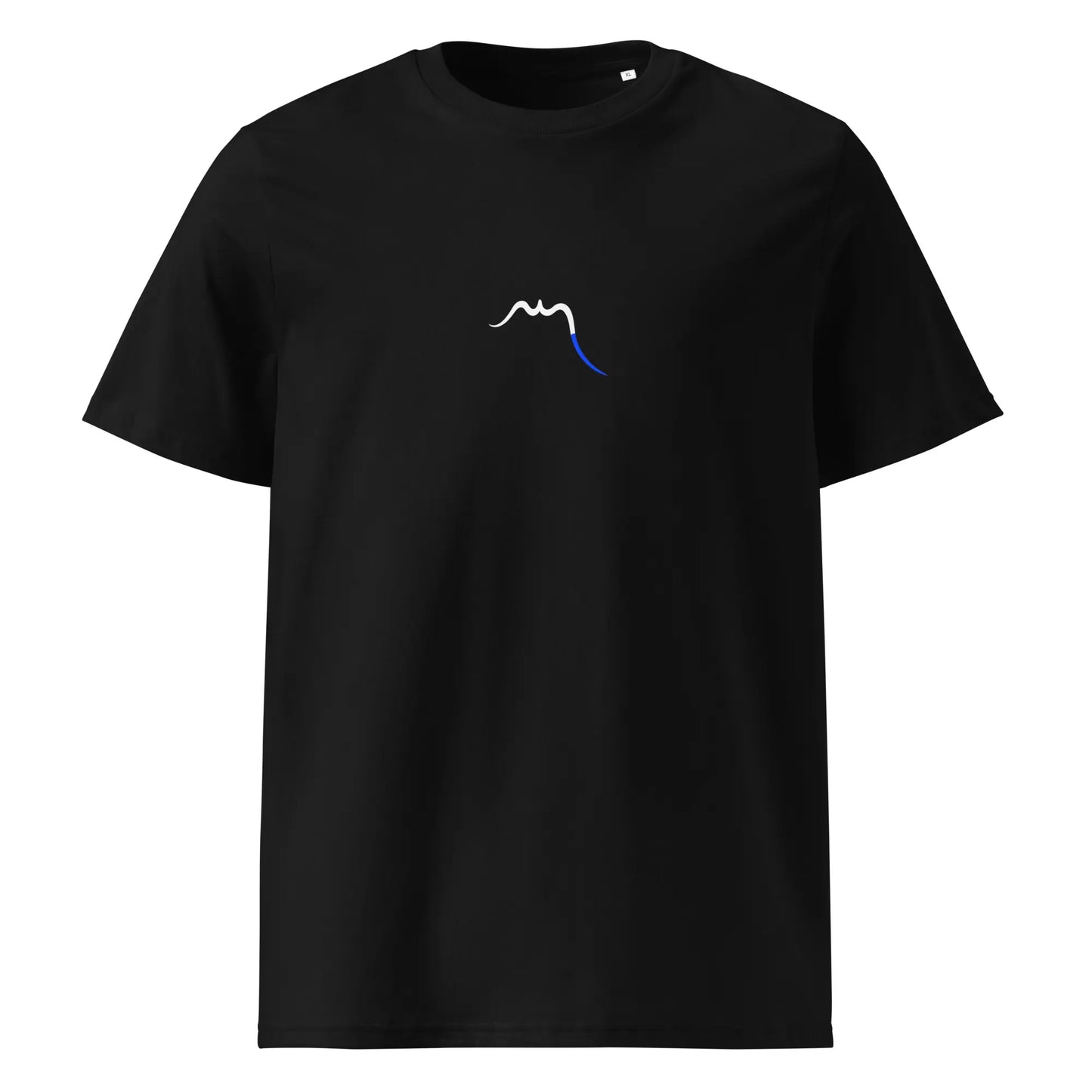 vue de face du t-shirt premium en coton bio zéro coloris noir