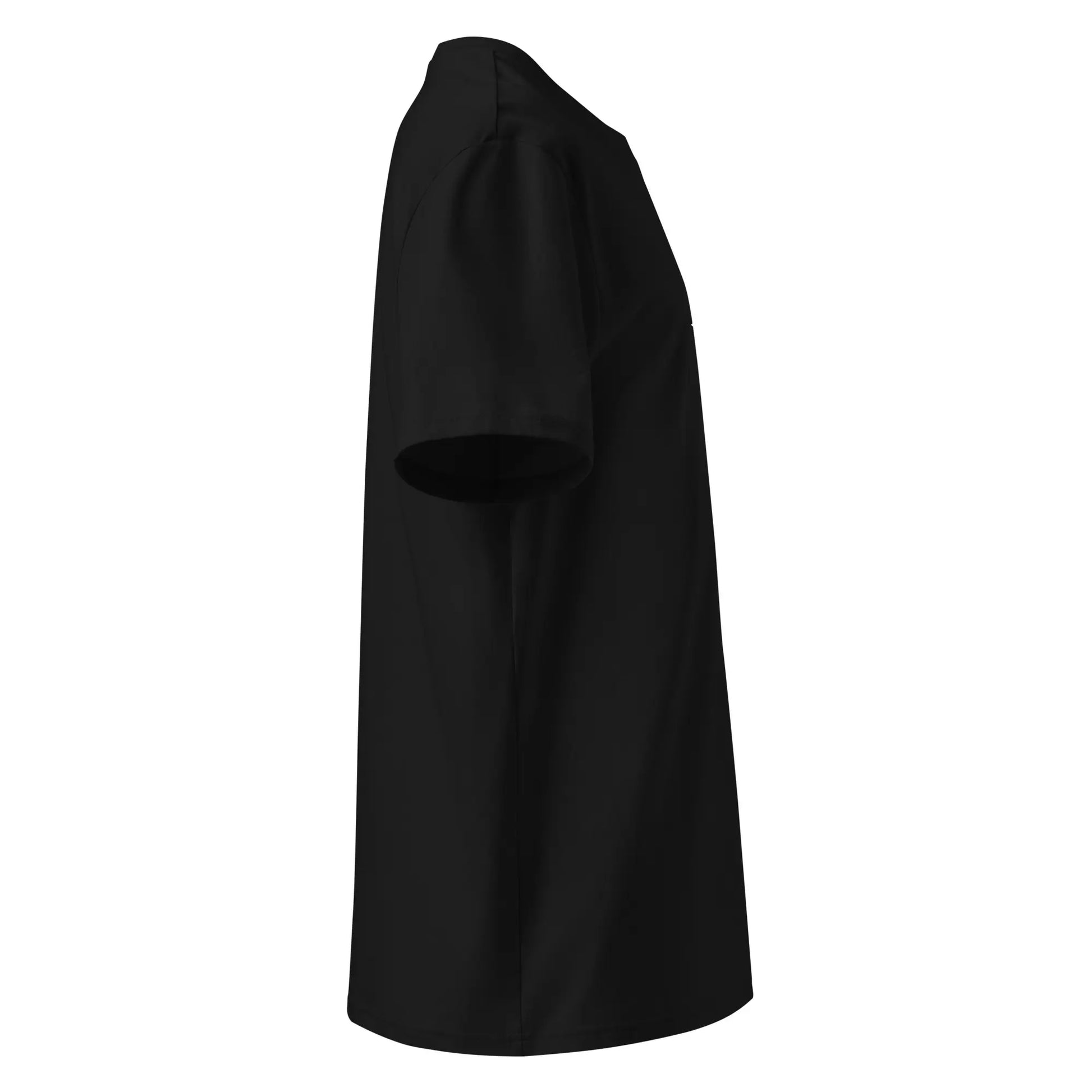 vue du côté droit du t-shirt premium en coton bio zéro coloris noir