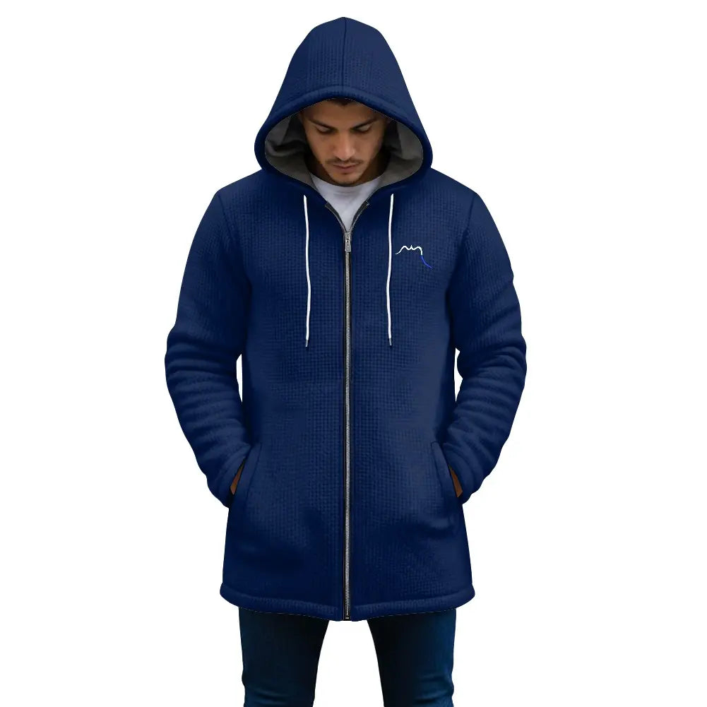 veste polaire longue homme chili portée face coloris bleu marine