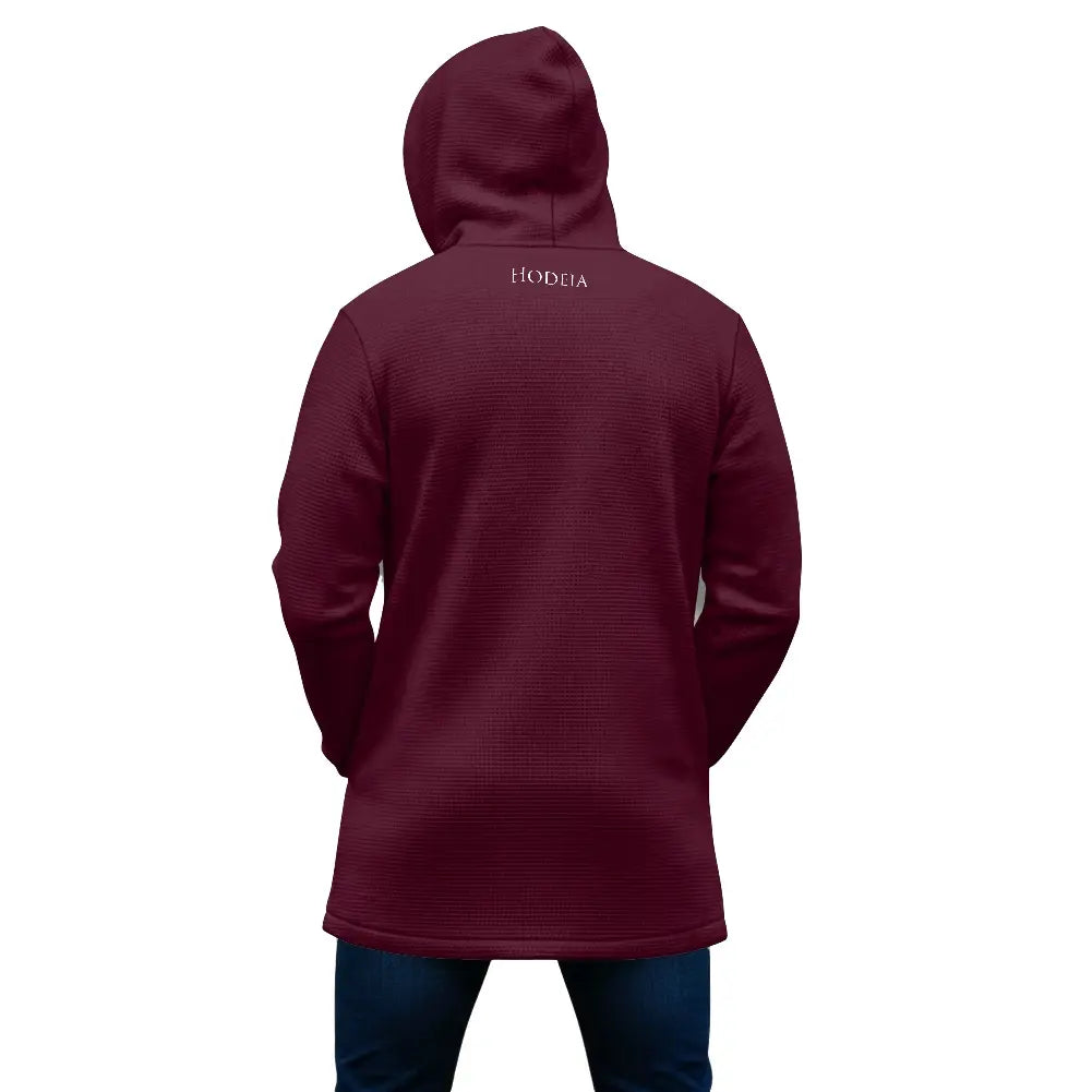 veste polaire longue homme chili portée dos coloris rouge bordeaux