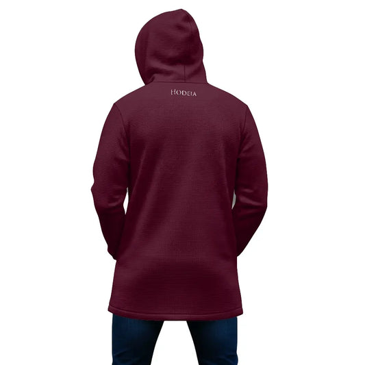veste polaire longue homme chili portée dos coloris rouge bordeaux