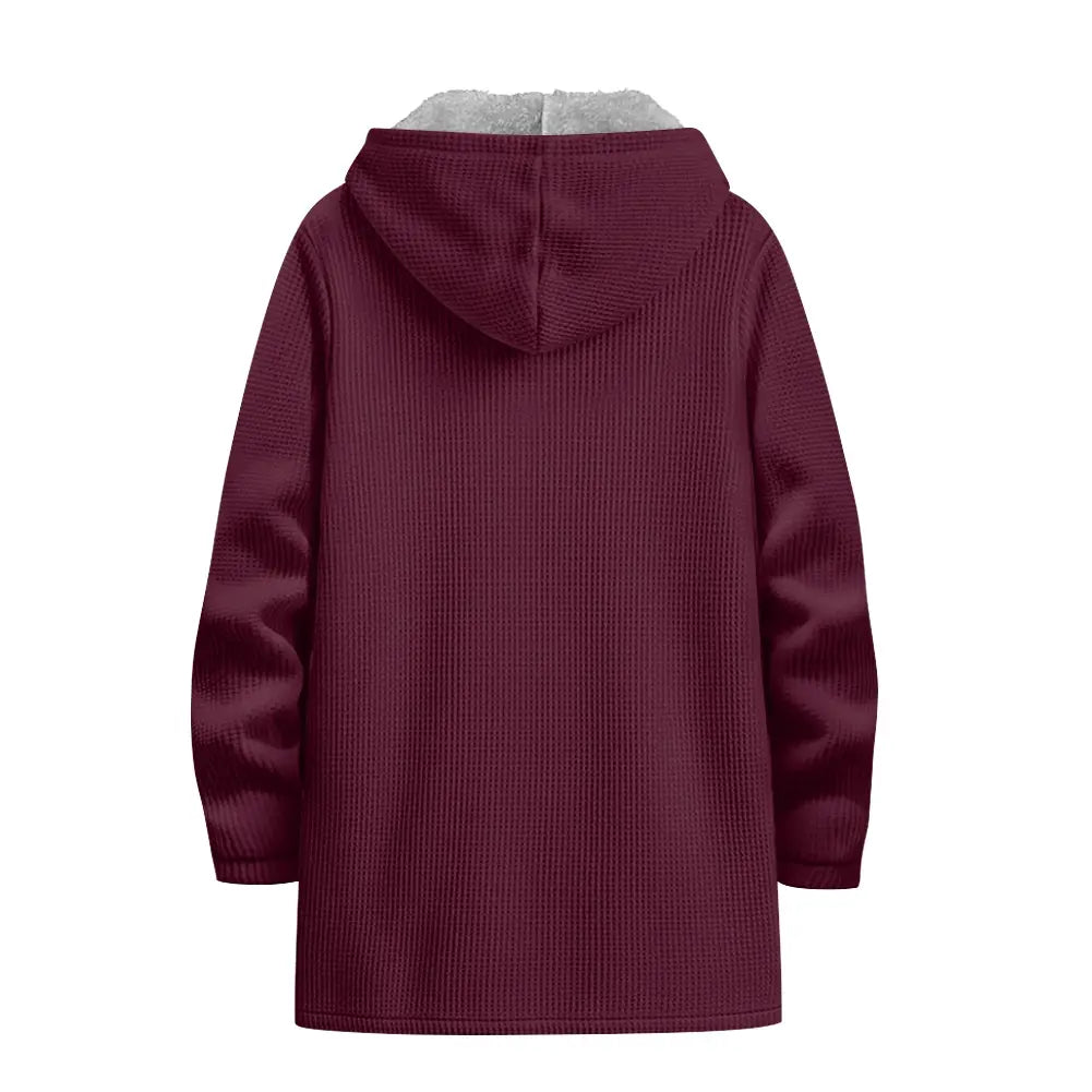 veste polaire longue homme chili dos coloris rouge bordeaux