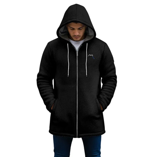 veste polaire longue homme chili portée face coloris noir
