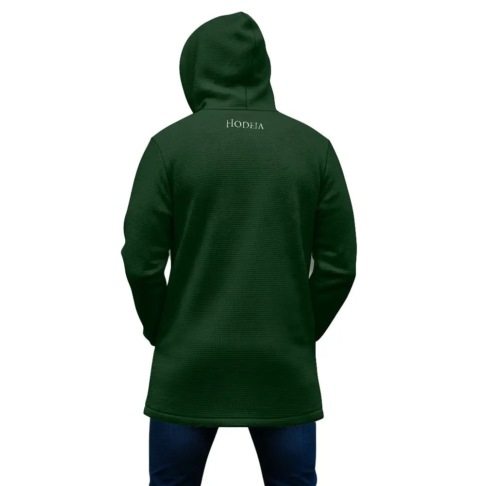 veste polaire longue homme chili portée dos coloris vert forêt