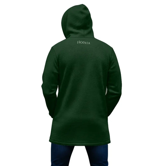 veste polaire longue homme chili portée dos coloris vert forêt